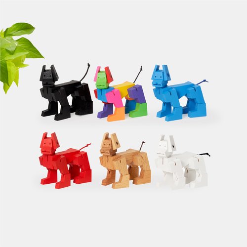 Cubebot 臺灣總代理 Milo Cubebot 酷比狗【經典迷你】山毛櫸積木變形機器狗公仔
