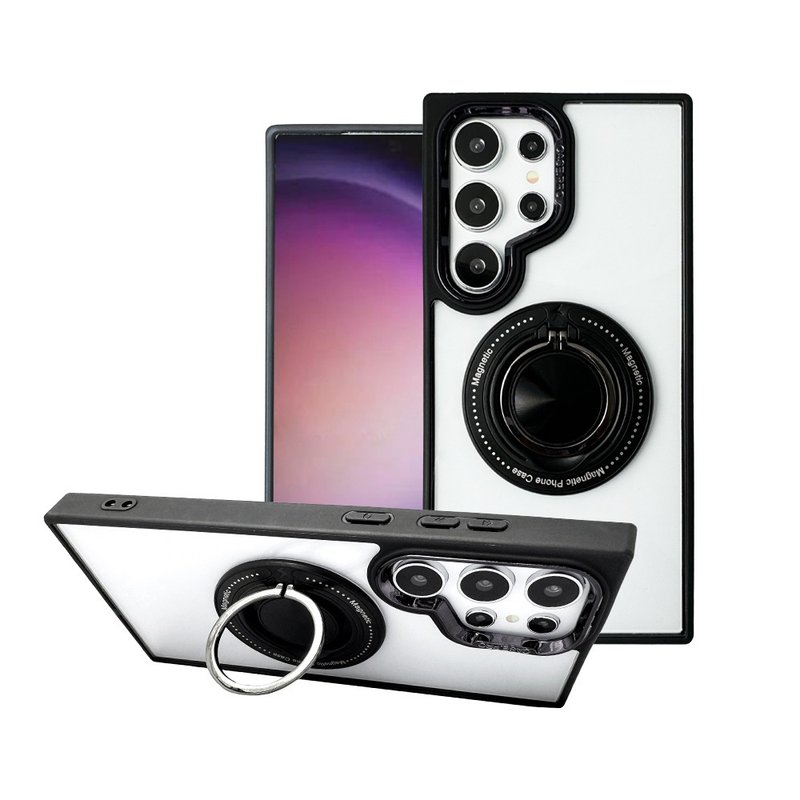 CASE SHOP Samsung S24 Ultra 360度磁吸站立保護殼-黑 - 手機殼/手機套 - 塑膠 黑色