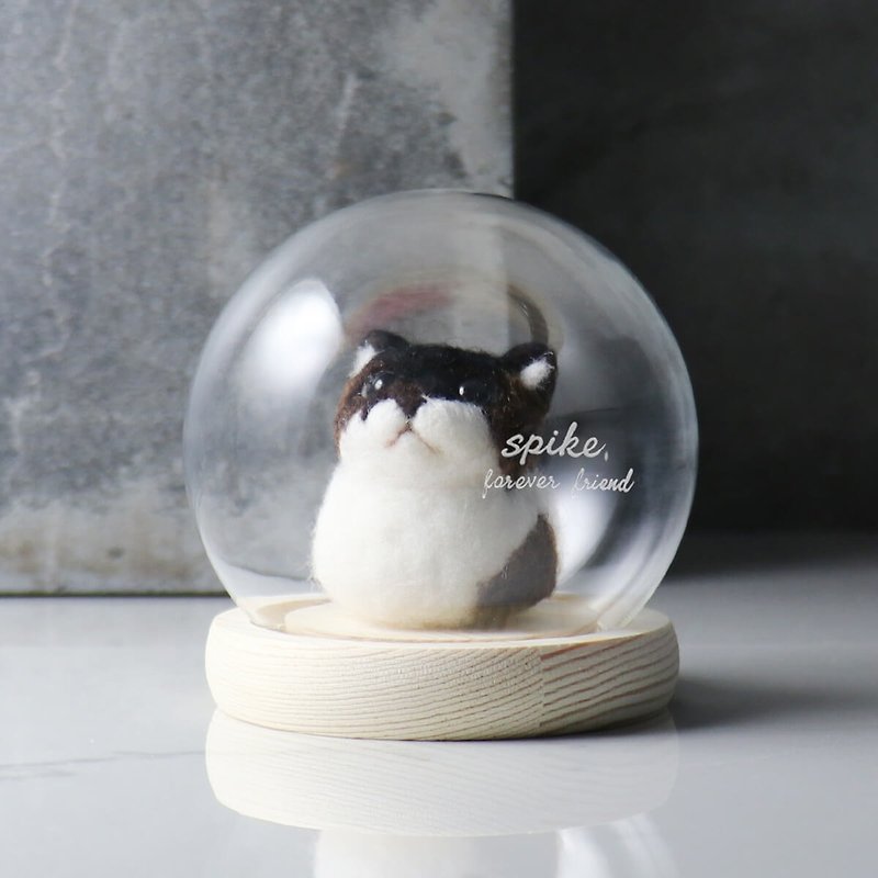 Customized Pet Wool Felt Cat Space Ball Series Customized Valentine's Day Christmas Gifts - ตุ๊กตา - ขนแกะ สีดำ