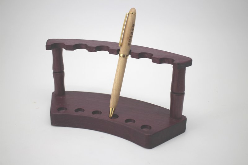 Log pen holder/penholder purple heart wood - Pencil Cases - Wood 