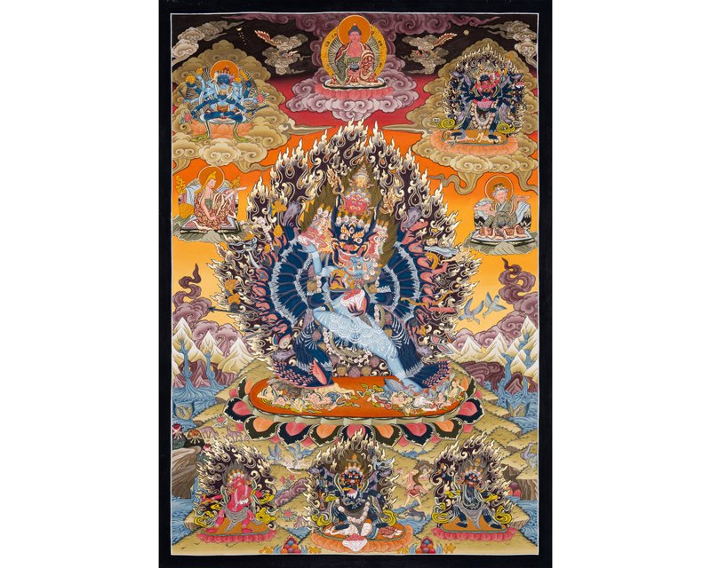 Timeless Serenity: Zigche Thangka Painting - Discover Sacred Artistry - Items for Display - Other Materials Multicolor