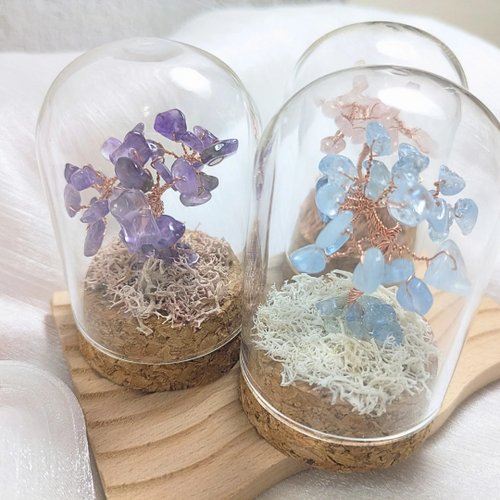 MARUKO丸玩手作 | 訂製 | 小小水晶樹A款|白水晶|草莓晶|紫水晶|粉水晶|海藍寶