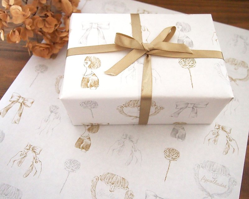 Wrapping Paper - Untie a ribbon - วัสดุห่อของขวัญ - กระดาษ ขาว