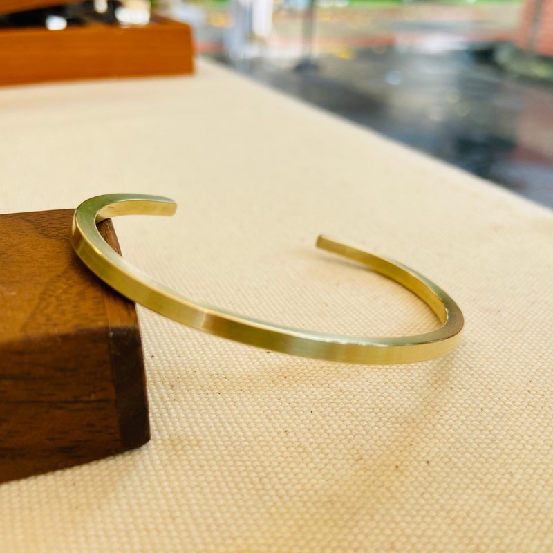 黃銅手環 素面 可客製姓名 免費刻字  S20 - 手鍊/手環 - 銅/黃銅 