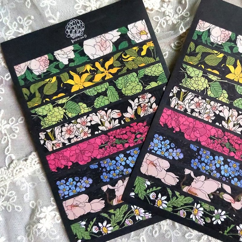 Flower Line Sticker 2 (dami) vintage gift - 貼紙 - 紙 多色
