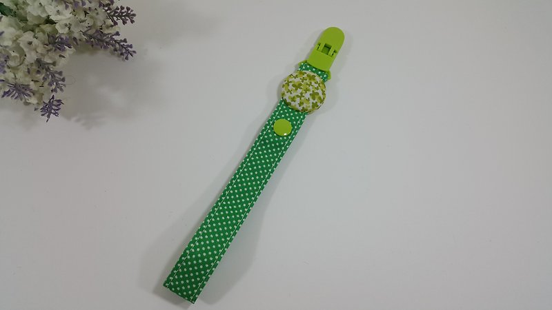 Little party pacifier clip chain (mint green) - Baby Bottles & Pacifiers - Cotton & Hemp Green
