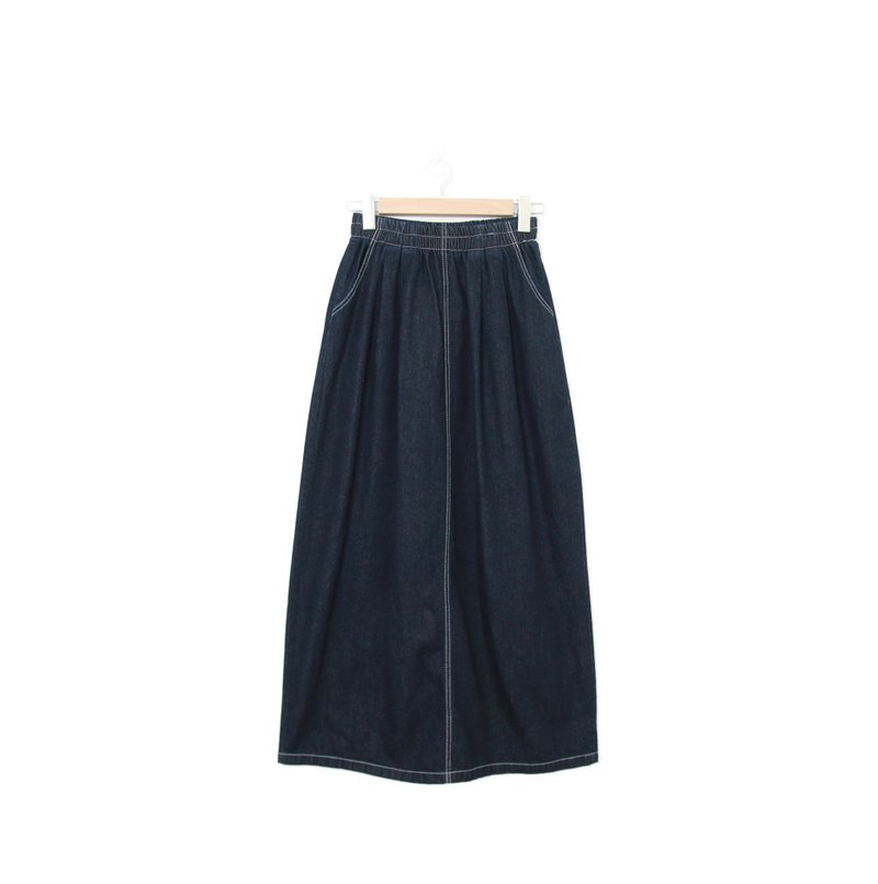 Back to Green-復古丹寧長裙 30-43腰可穿 /ds-21 vintage skirt - 裙子/長裙 - 棉．麻 