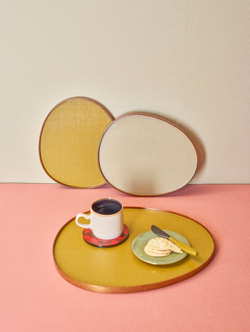 DEEP BROWN lacquer wooden tray small (2 colors) - Plates & Trays - Wood Brown