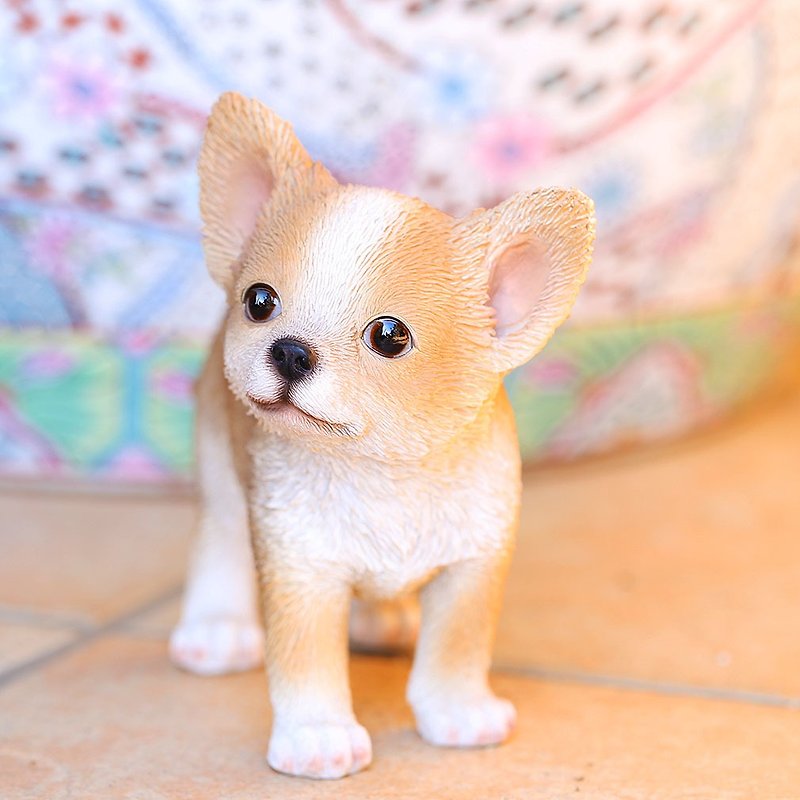Devalier ca142 [Genuine Product] Dog Figurine Chihuahua Resin Gift Cute Birthday Gift for Dog Lover - ของวางตกแต่ง - เรซิน สีนำ้ตาล