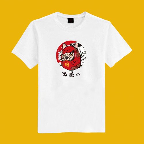 CHIC SHOP 插畫設計館 法鬥 達摩 白 插畫 原創 黑T 白T 短T 衣服 T恤 情侶裝 童裝 母子