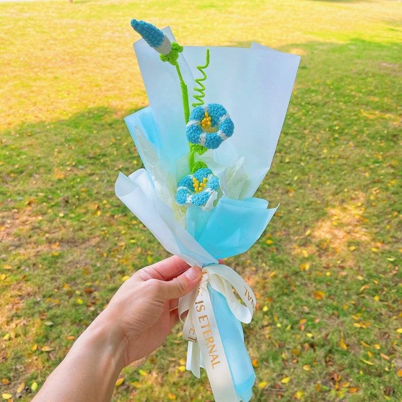 畢業禮物 畢業花束 客製化禮物2025九月生日晨露花束 - 手工編織 - 乾燥花/永生花 - 棉．麻 多色