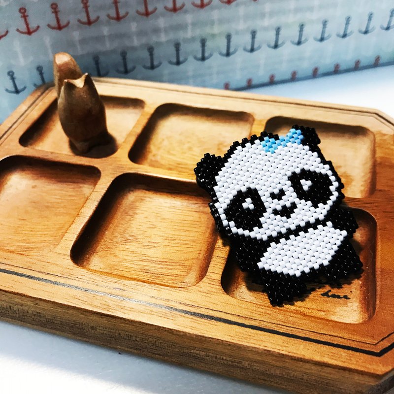 小熊貓襟針 Little Panda Brooch (BR1701JS) - 胸針 - 其他材質 黑色