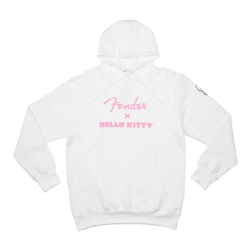 Fender x Hello Kitty White Sleeve Logo Hoodie 聯名款帽T - 帽T/大學T - 棉．麻 白色