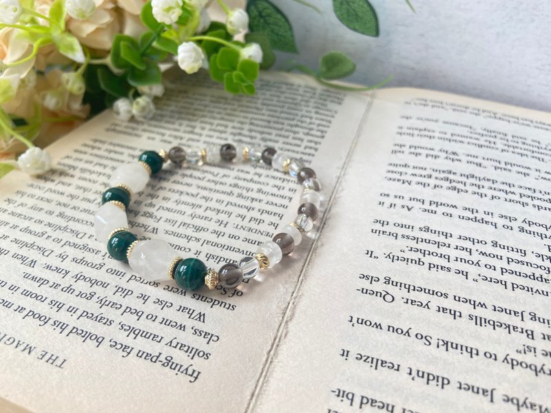 白幽靈/孔雀石/冰曜石/白水晶 - 手鍊/手環 - 半寶石 多色