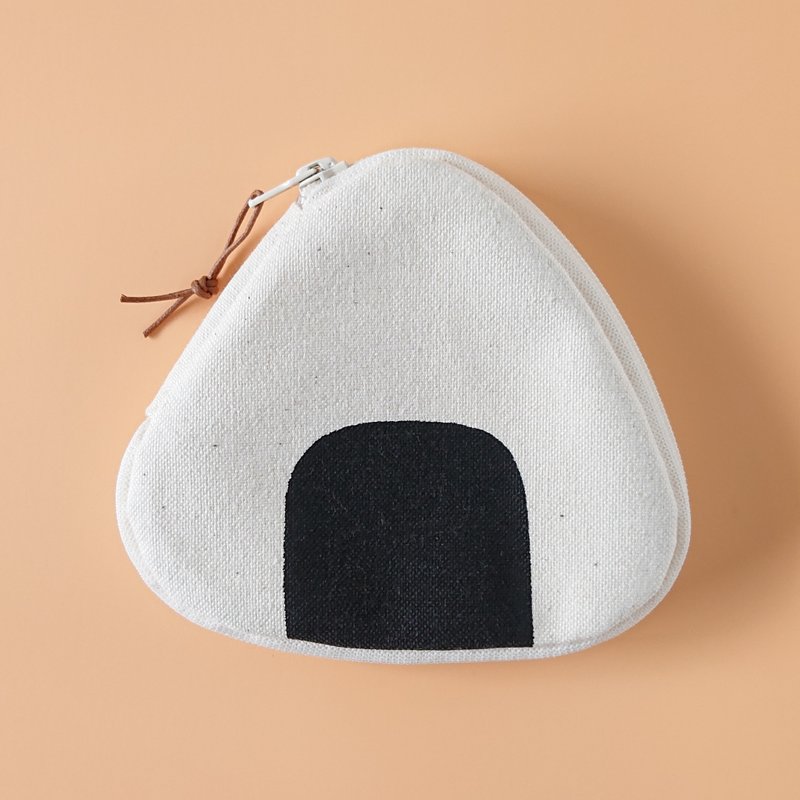 Onigiri Pouch - กระเป๋าเครื่องสำอาง - ผ้าฝ้าย/ผ้าลินิน ขาว