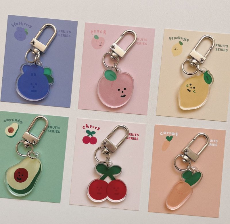 Fruit and Bear Acrylic Charm / Key Ring - Keychains - Acrylic 