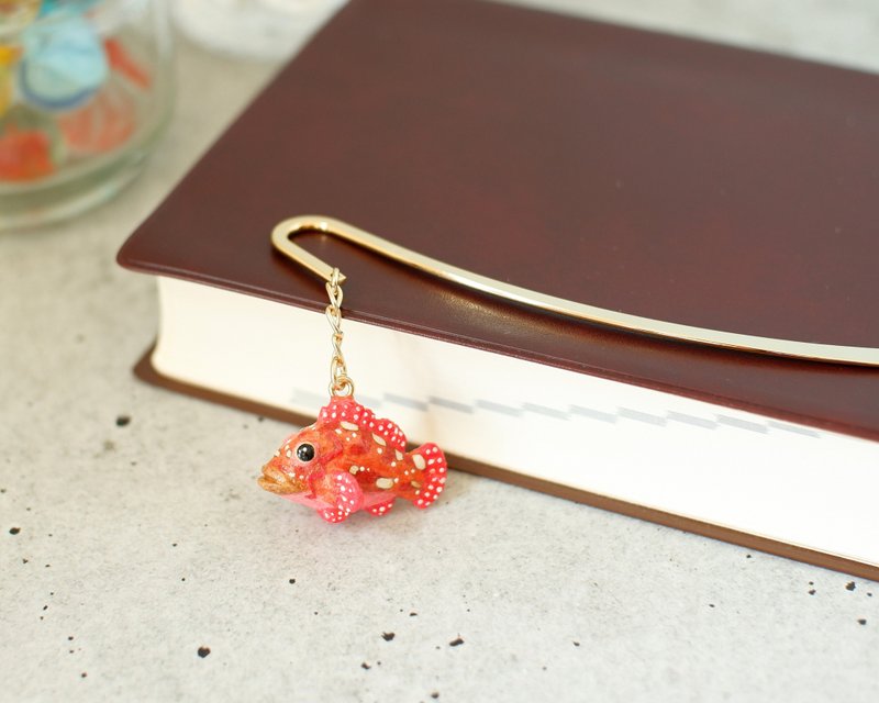 Japanese paper accessory bookmark rockfish sea fish - ที่คั่นหนังสือ - กระดาษ สีแดง