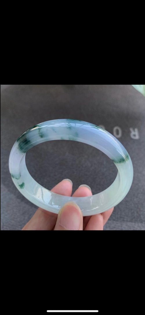 Good Morning Studio 冰種翡翠天然翡翠玉鐲A玉手鐲 玉鈪 • 冰種紫羅蘭飄花翡翠貴妃鐲