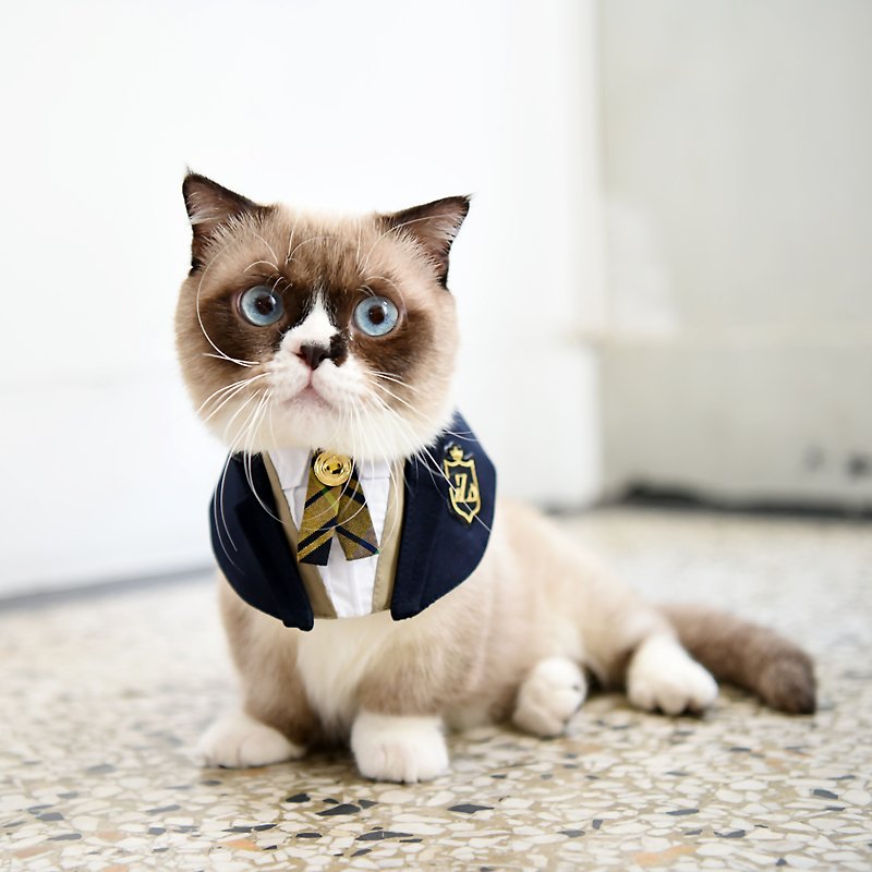 【ZAZAZOO】Ivy League Style Uniform--Pet Suit - ชุดสัตว์เลี้ยง - ผ้าฝ้าย/ผ้าลินิน หลากหลายสี