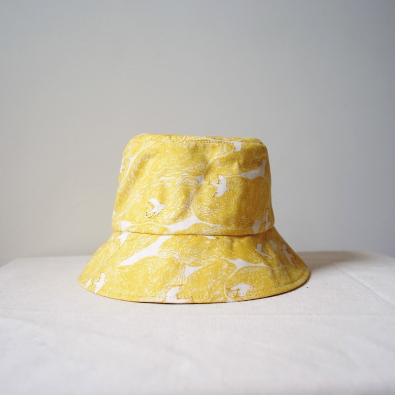 雲鳥  手工漁夫帽 - 帽子 - 紙 黃色