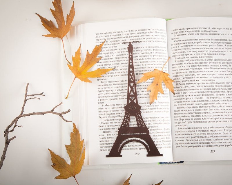 Metal Bookmark Eiffel tower // Paris love // Free shipping worldwide - 書籤 - 其他金屬 咖啡色