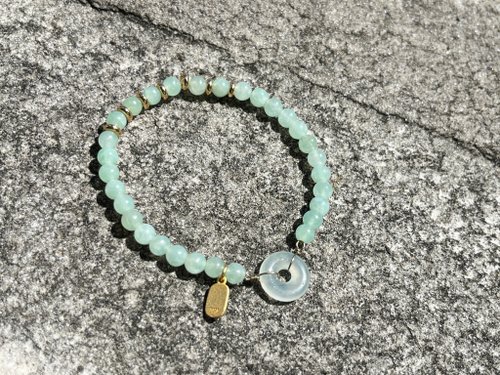 Angel's tears 天使之淚 Jewelry Design 天然緬甸玉 冰果綠翡翠小米珠高冰翡翠平安扣設計手串