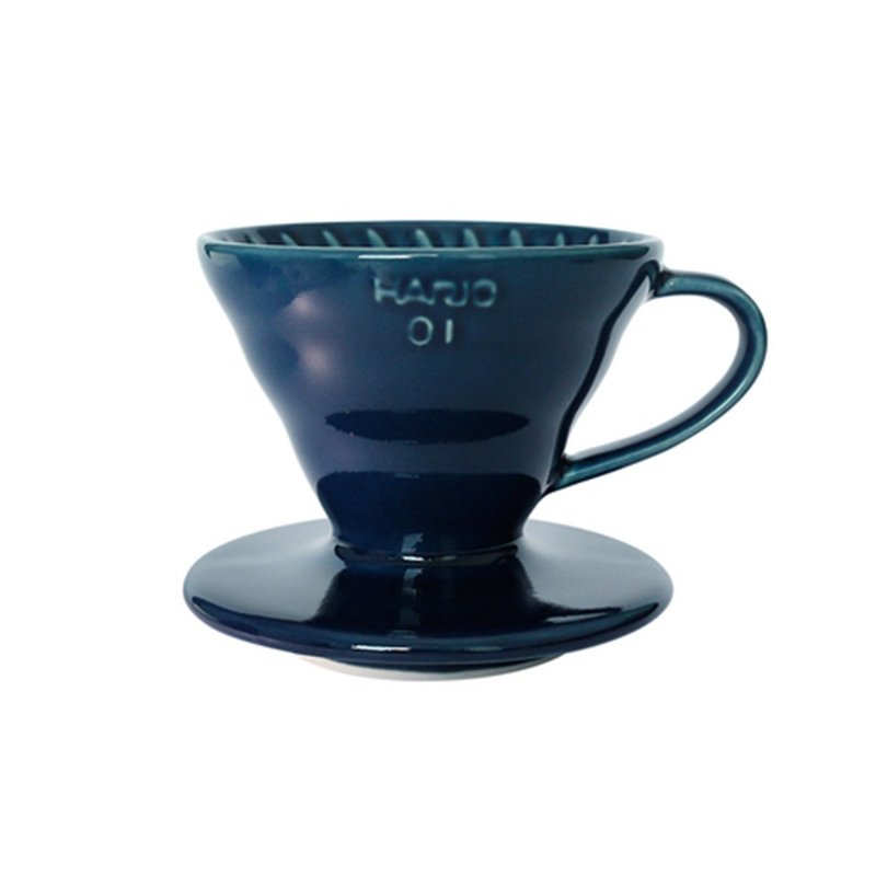 【送濾紙2入】HARIO V60藏青藍01彩虹磁石/ - 咖啡壺/手沖壺 - 陶 藍色
