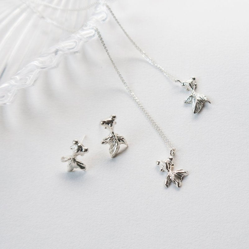 Goody Bag-LITTLE GOLDFISH NECKLACE+EARRING - Earrings & Clip-ons - Sterling Silver Silver