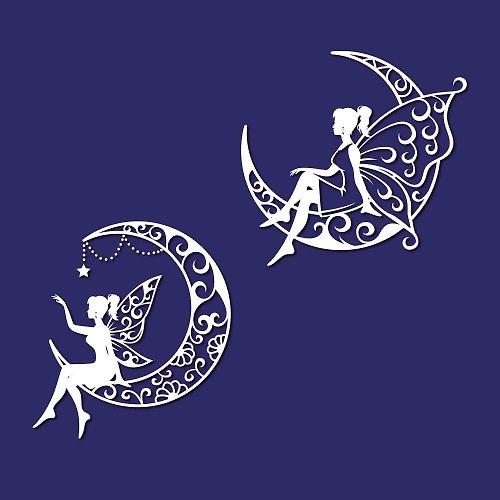 JustGreatPrintables Crescent moon fairy svg, moon fairy template, moon fairy pdf, moon fairy png
