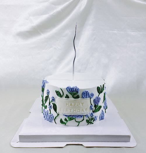 GJ.cake 繡花 生日客製蛋糕 手繪蛋糕 客製化 紀念日 女友款 6 8吋 面交