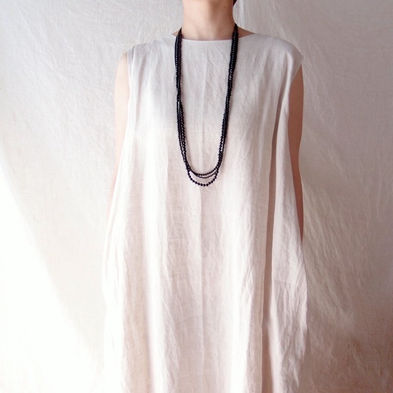 【期間限定予約品】Black Onyx Long Necklace ブラックオニキス ３連ロングネックレス - 項鍊 - 半寶石 黑色