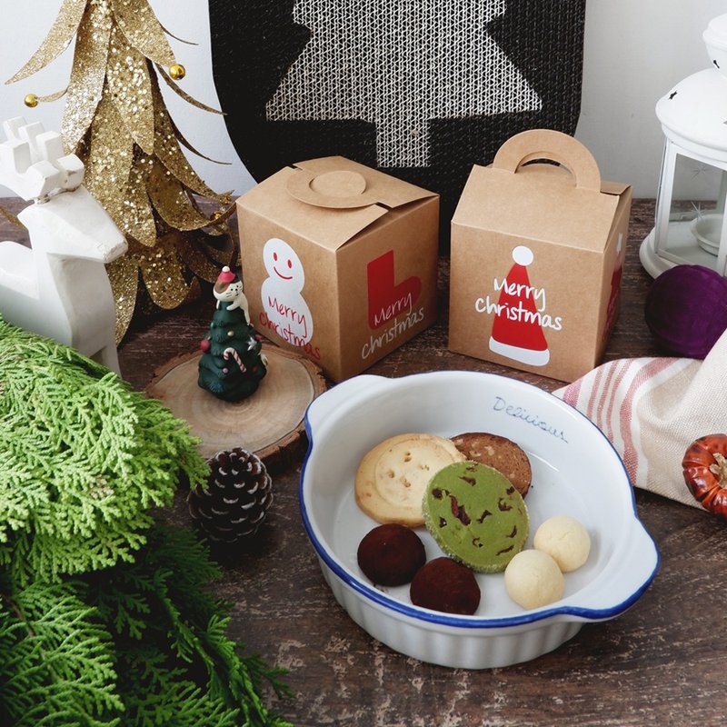 【Christmas Gift Box】Christmas Cookies Little Box - 2 Box Set - Handmade Cookies - Fresh Ingredients Red