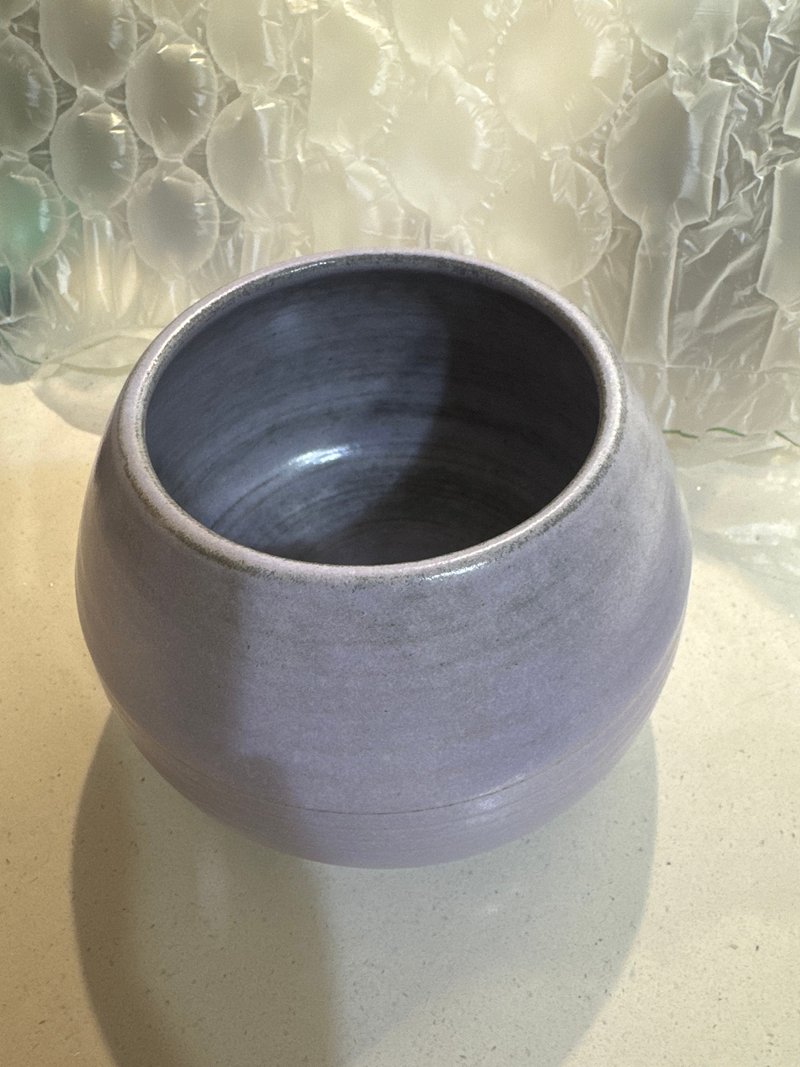 霧紫圓陶壺、不含植物 - 花瓶/花器 - 陶 