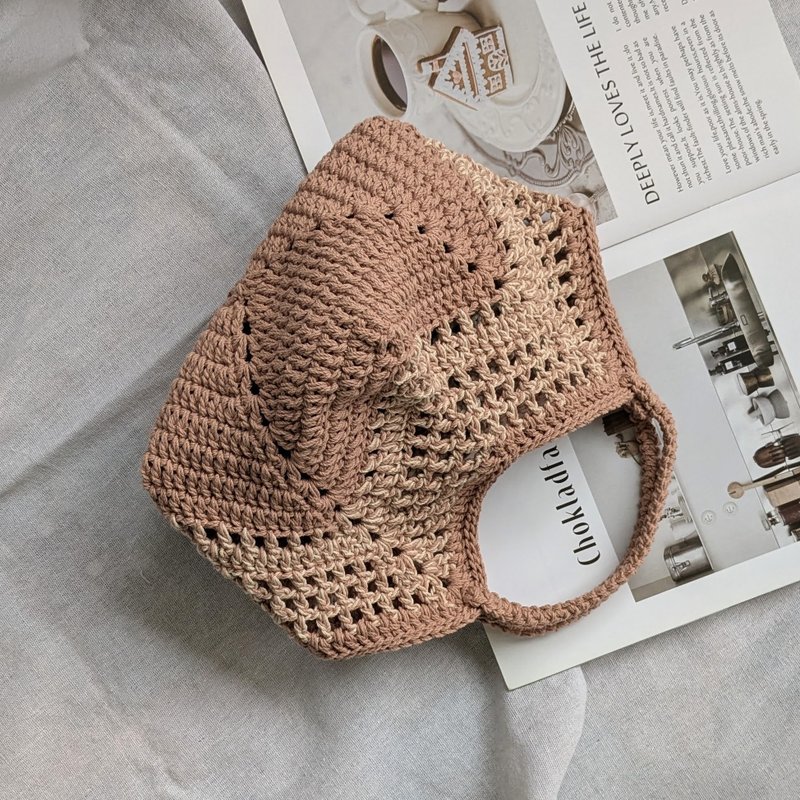 | Cream bean paste flavored mooncakes | Crocheted small mesh bag - Handbags & Totes - Cotton & Hemp 