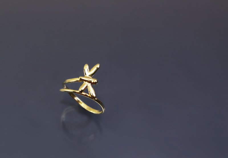 Animal Series-Little Dragonfly Bronze Ring - แหวนทั่วไป - ทองแดงทองเหลือง สีทอง