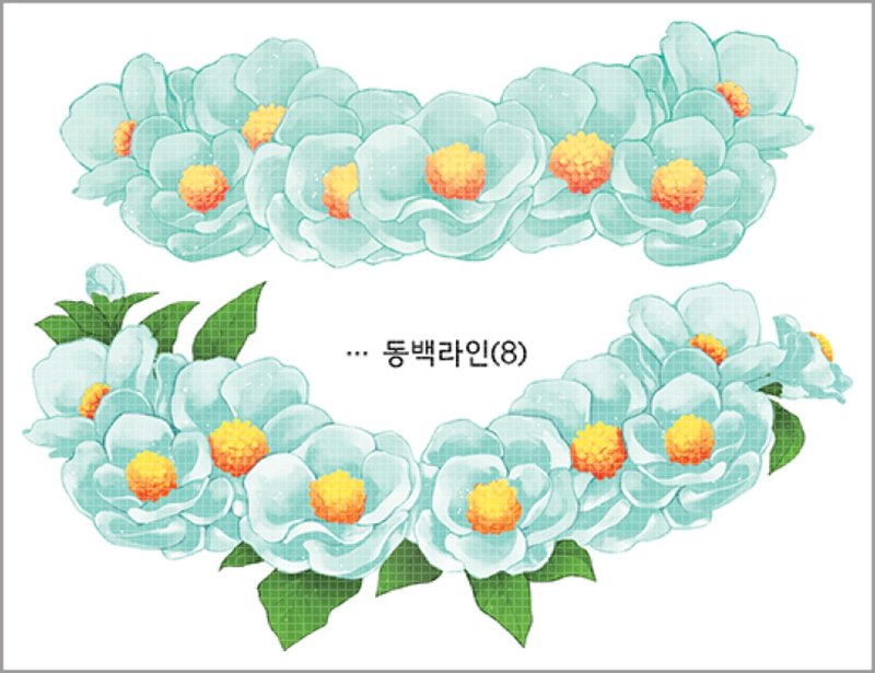 Camellia Bouquet Line 2types (blackraccoon) Vintage collage design paper sticker - 貼紙 - 紙 多色