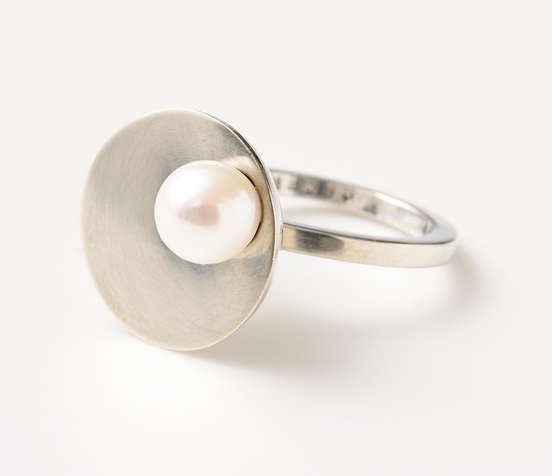 CR45 (Akoya pearl) - General Rings - Other Metals Silver