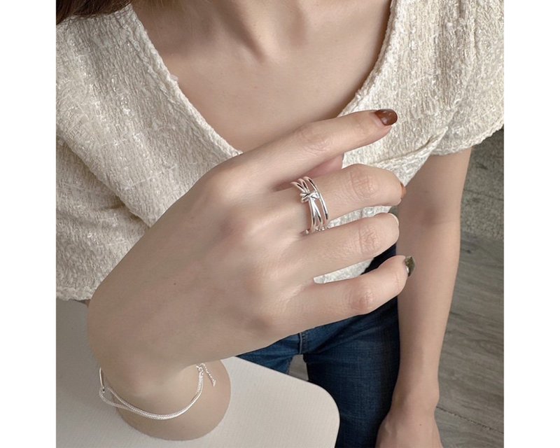 Tier I 925 sterling silver ring - แหวนทั่วไป - เงินแท้ สีเงิน