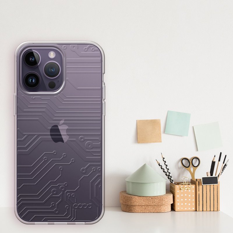iPhone 14全系列 浮雕感輕薄軍規防摔手機殼-電路圖 - 手機殼/手機套 - 其他材質 多色