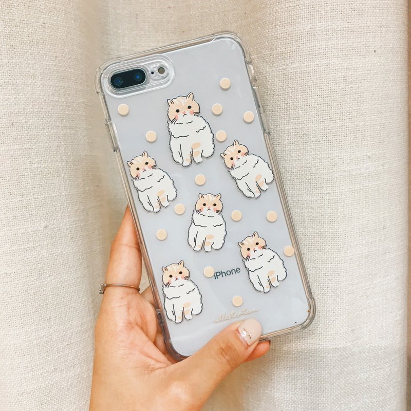 Round Persian Cat Phone Case/Phone Case | Aunt Illustration Eillustrationhk - เคส/ซองมือถือ - พลาสติก 