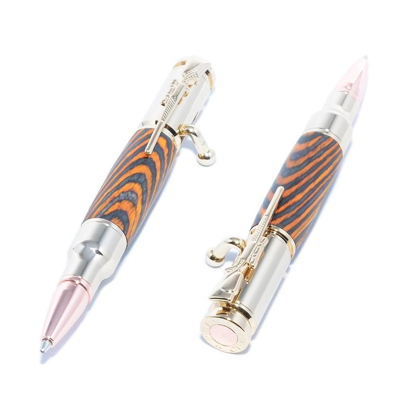 【Made to order】Wooden Bolt Action Mini Ballpoint Pen (Dyed Hardwood, 24k Gold plating) MBA-24G-CGGR - อุปกรณ์เขียนอื่นๆ - ไม้ หลากหลายสี