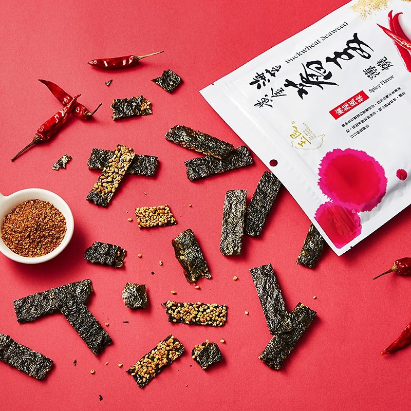 【Preferred x rush to eat】Golden buckwheat seaweed (spicy) - ขนมคบเคี้ยว - อาหารสด สีแดง
