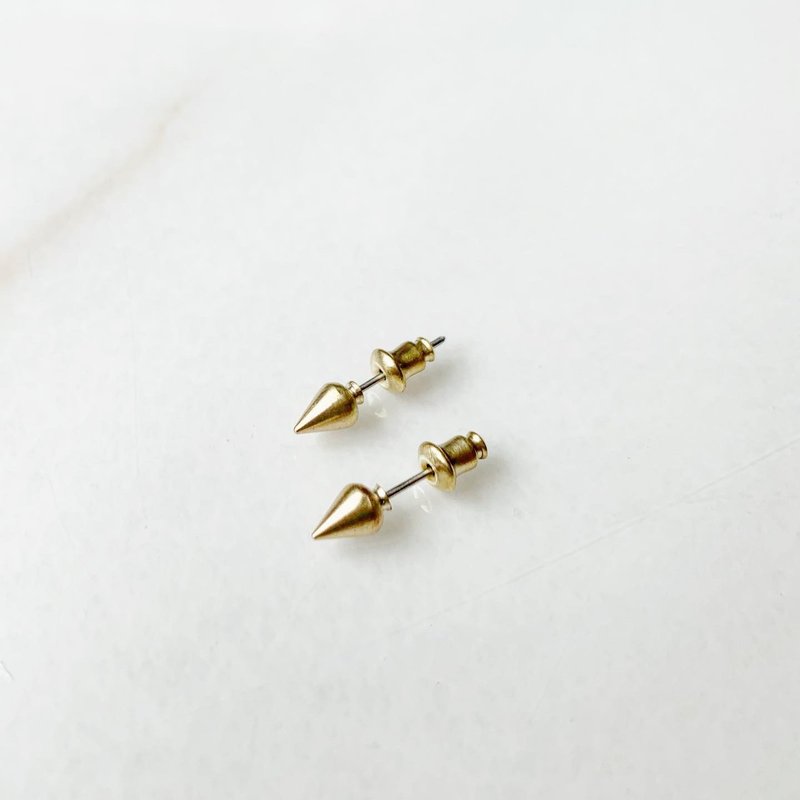 Occasionally a little personality rivet Bronze earrings (one pair) - Earrings & Clip-ons - Copper & Brass Gold