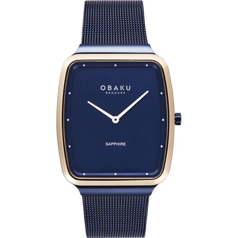 OBAKU 璀璨之星時尚簡約腕錶-藍金款(V267GXVLML) - 男錶/中性錶 - 不鏽鋼 金色