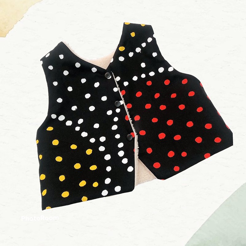 //In stock//[Little Ladybug] Winter double-sided warm fur vest / baby full moon / birthday gift / hand-made custom - เสื้อยืด - ผ้าฝ้าย/ผ้าลินิน 