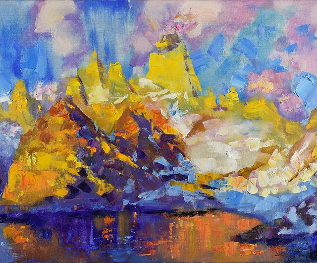 アメリカの装飾的な絵画防水 人物油絵 フィッツロイマウント絵画パタゴニアオリジナル油絵アメリカ美術