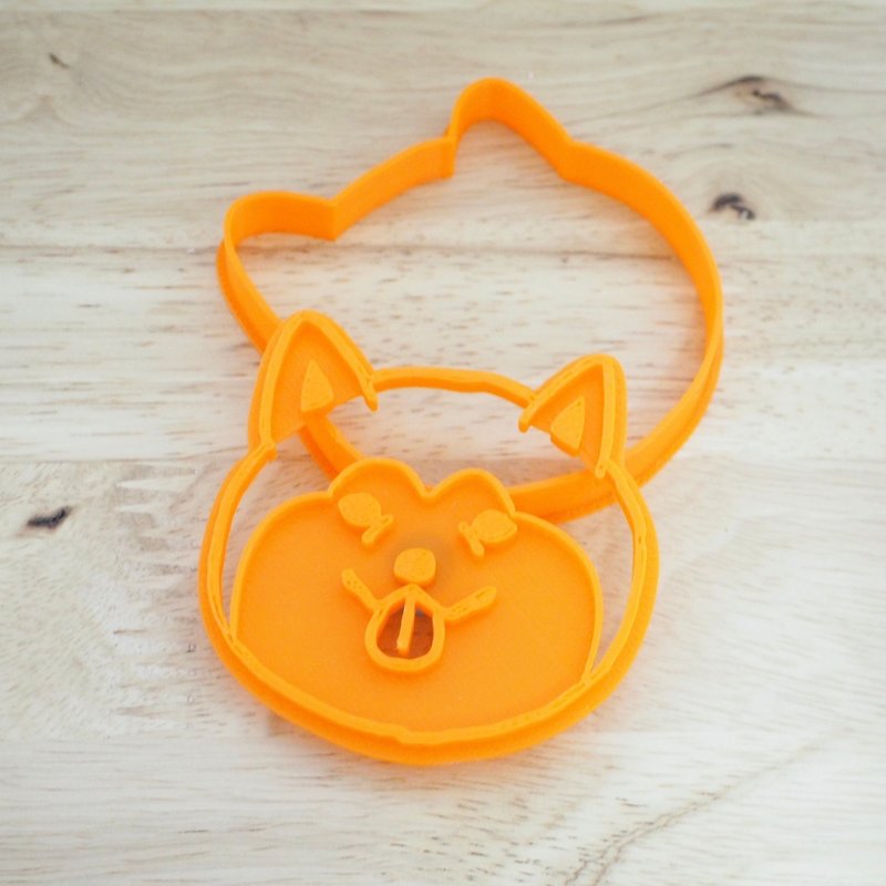 Shiba Inu cookie stamp ・FUJI-BITAI HAPPY version - Cookware - Plastic Orange
