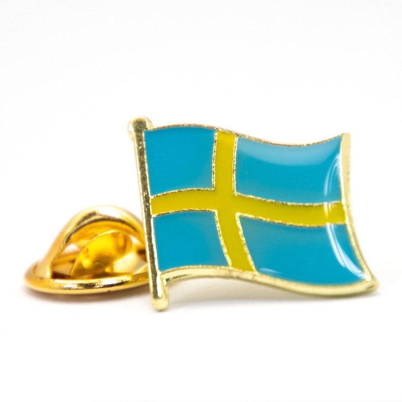 Sweden 瑞典 國旗紀念別針 國徽胸徽 遊學出國 國家胸徽 國旗配飾 - 胸針 - 其他材質 多色