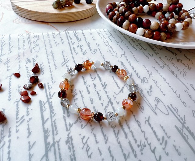 レッドガムフラワー石ブラッククリスタルホワイトホワイトライト