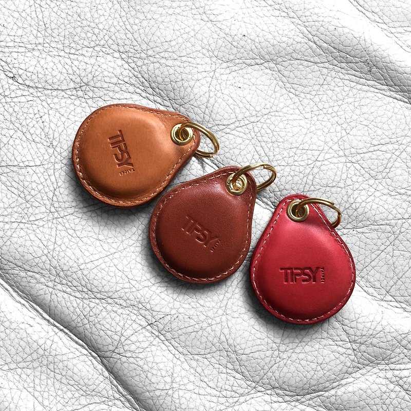 Airtag/Card Key/Key Fob Holder - Keychains - Genuine Leather Multicolor